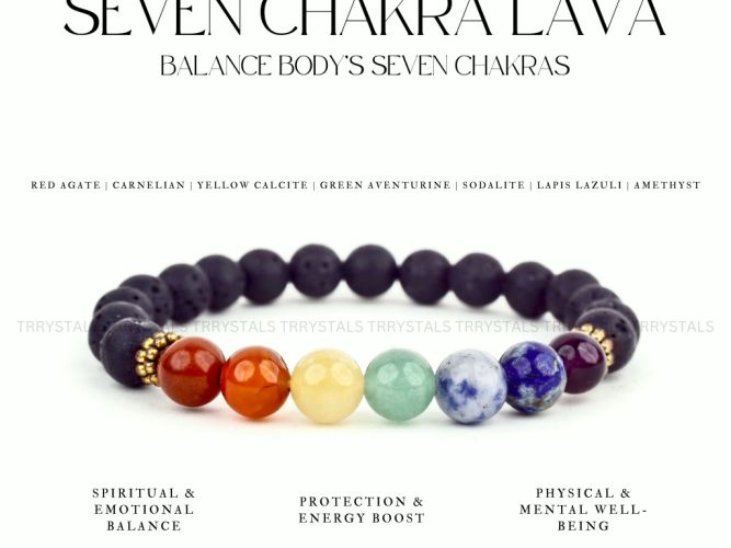Seven Chakra Lava Bracelet