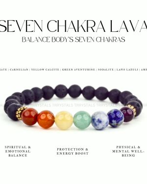 Seven Chakra Lava Bracelet