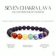 Seven Chakra Lava Bracelet