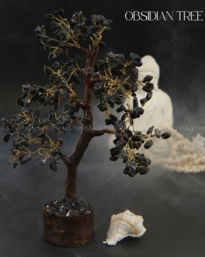 Black Obsidian Crystal Tree