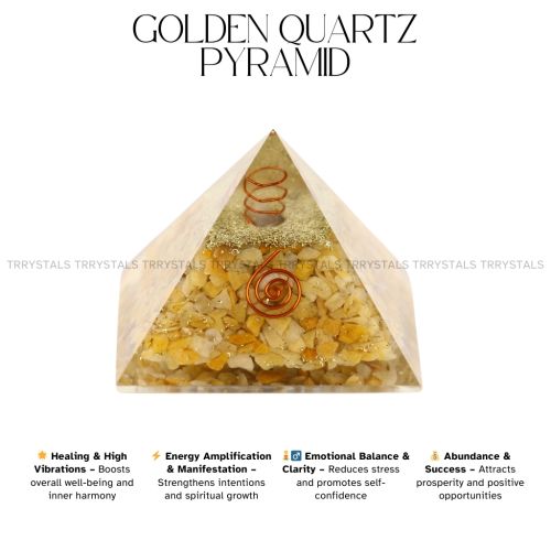 Golden Quartz Crystal Pyramid
