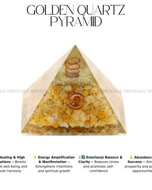 Golden Quartz Crystal Pyramid