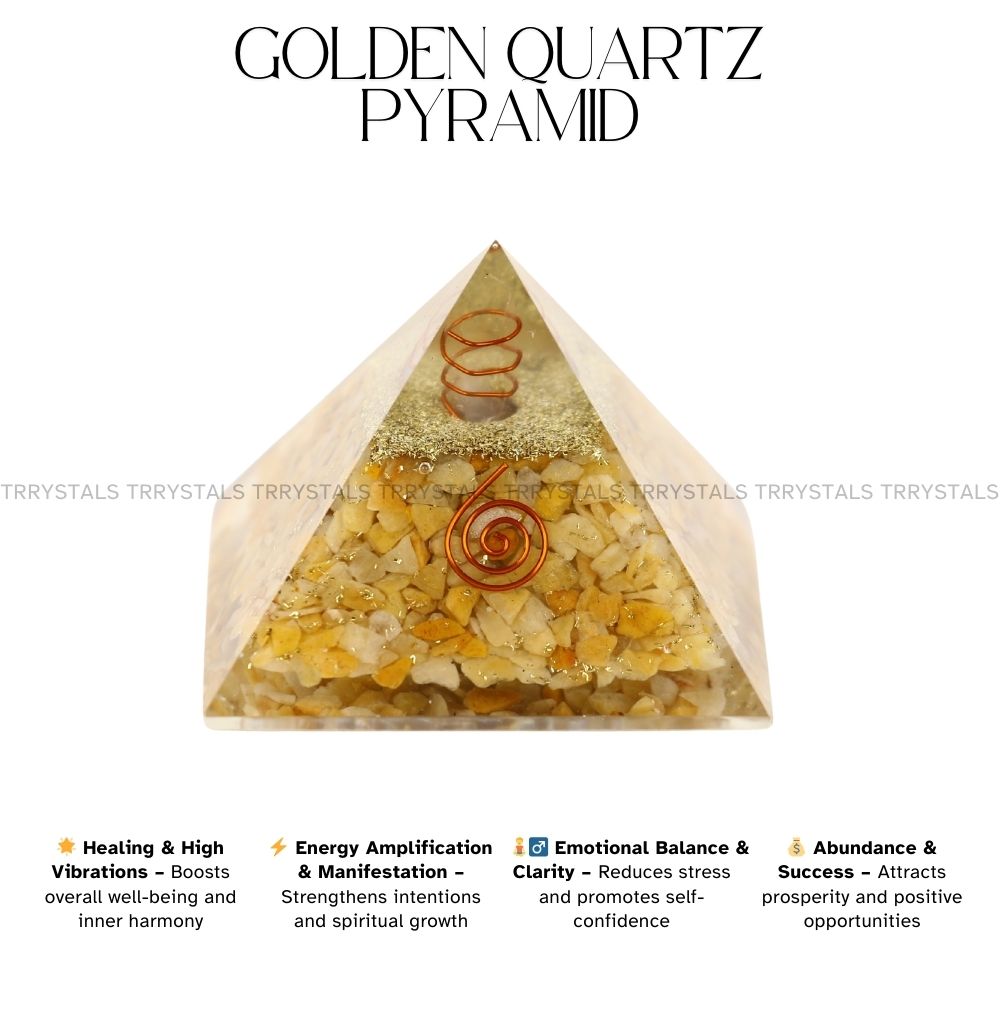 Golden Quartz Crystal Pyramid