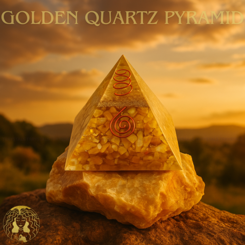 Golden Quartz Crystal Pyramid