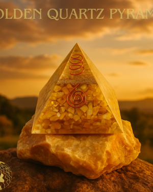 Golden Quartz Crystal Pyramid