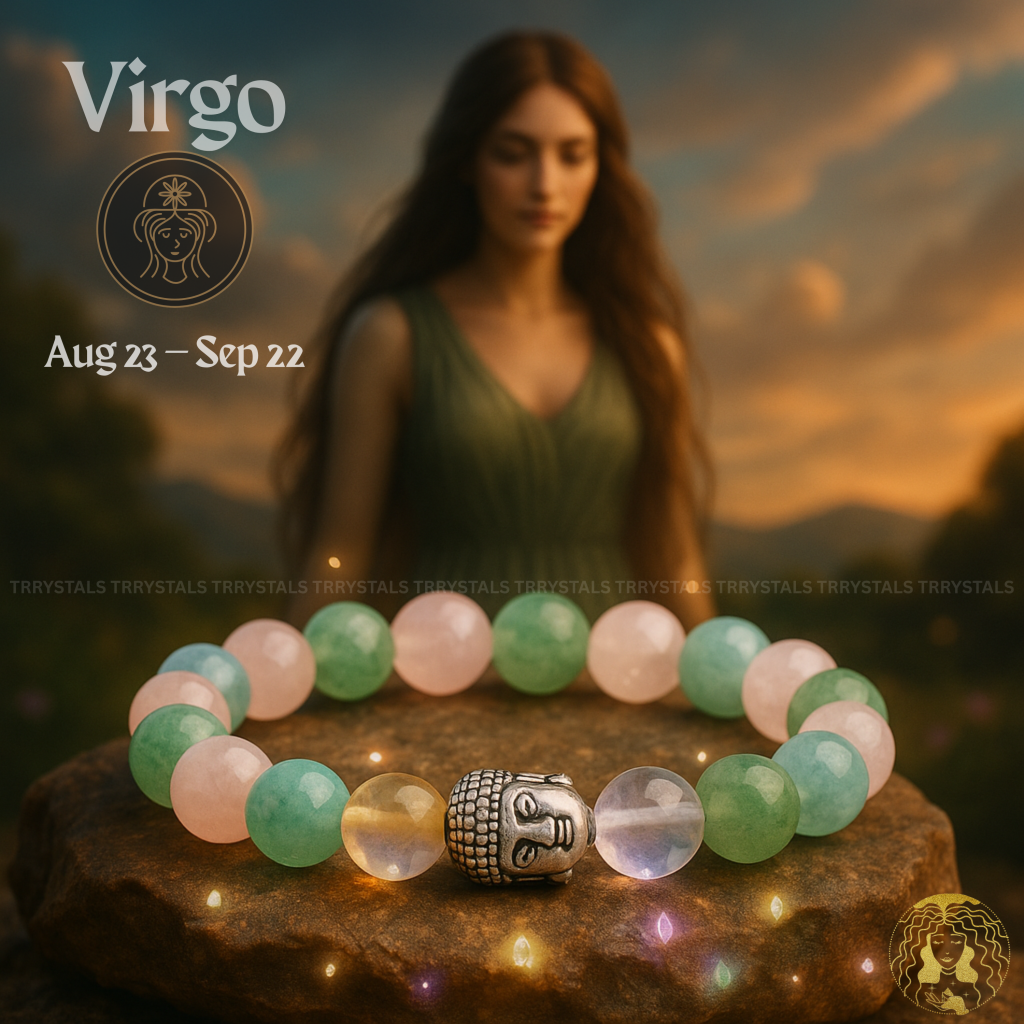 TRRYSTALS Zodiac Bracelet - Natural Gemstone Cosmic Energy Bracelet For Personal Power & Spiritual Balance