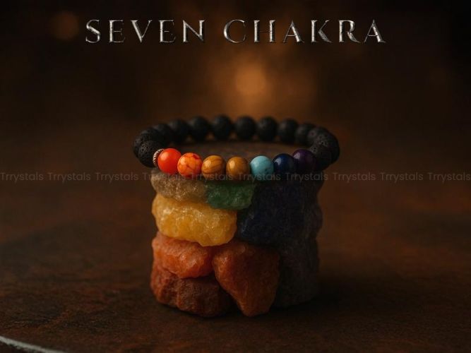 Seven Chakra Lava Bracelet