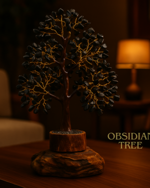 Black Obsidian Crystal Tree