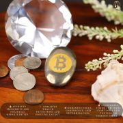 Pyrite Coin with Bitcoin Symbol