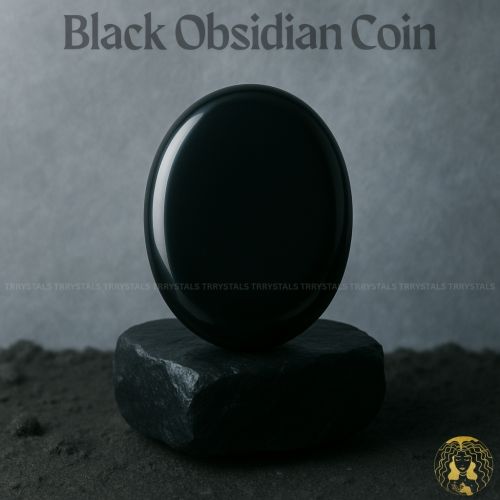 Black Obsidian Gemstone Coin