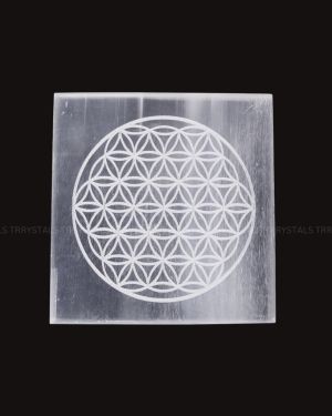 Selenite Plate: Flower of Life