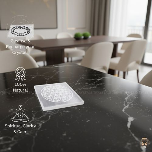 Selenite Plate: Flower of Life