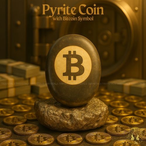 Pyrite Coin with Bitcoin Symbol
